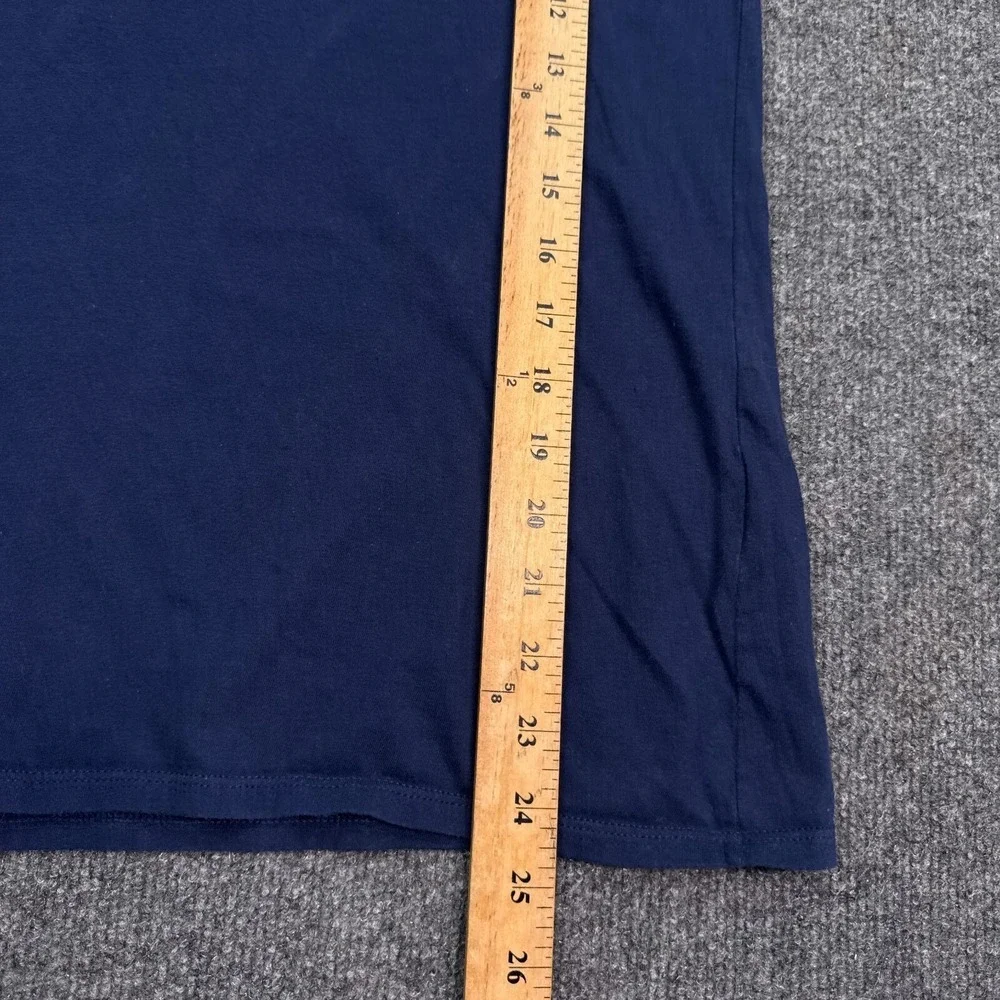 Nike Tee Shirt Top Womens Size Medium Navy Blue Athletic Cut Big Logo Athleisure